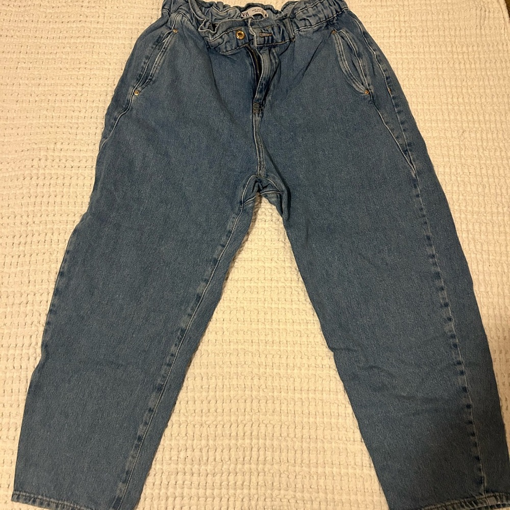 Zara Women's Blue Boyfriend Jeans